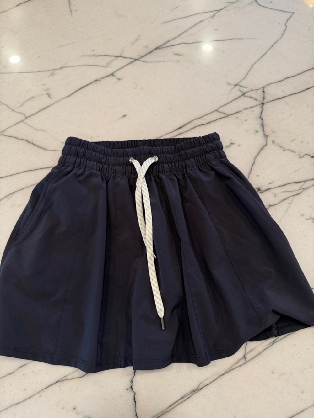 Vuori Black Athletic Skort with White Drawcord